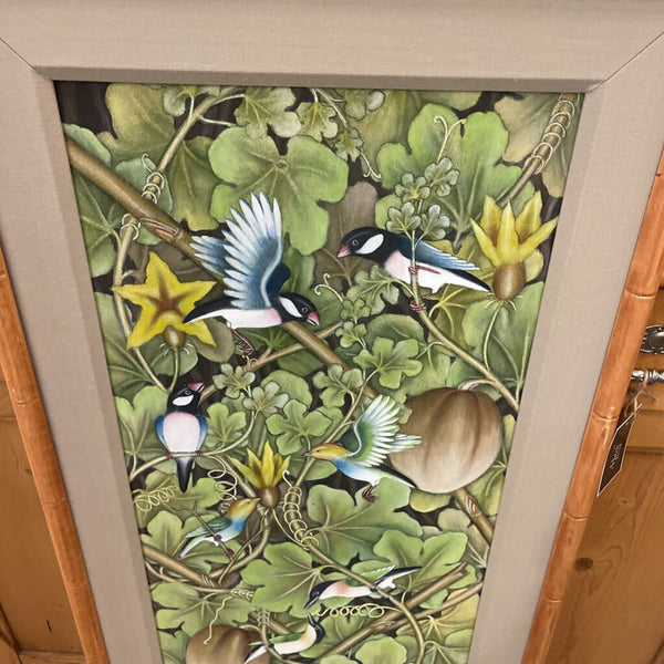 BIRD FABRIC ART PAINTING 21X44