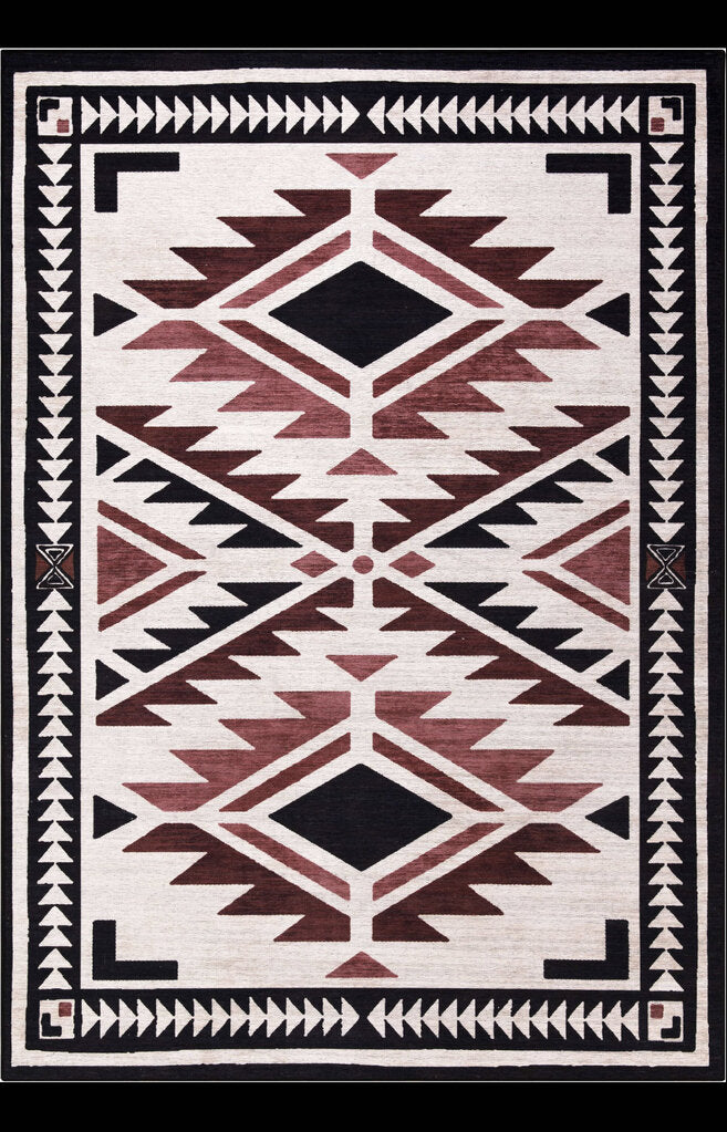 Abani Molana MOL110A Southwestern Cream Machine Washable Rug 4' x 6'