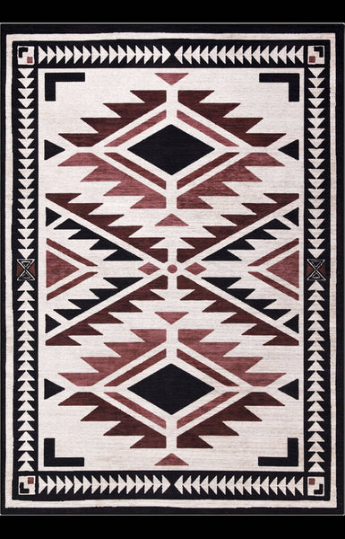 Abani Molana MOL110A Southwestern Cream Machine Washable Rug 4' x 6'