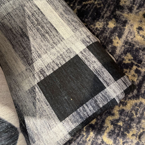 Abani Parker PAR130A Plaid Cream Black Machine Washable Rug 4' x 6'