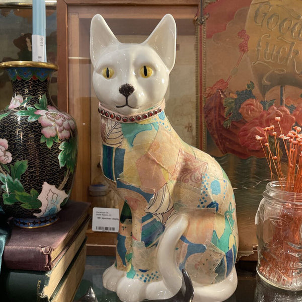 70s decoupage kitty cat