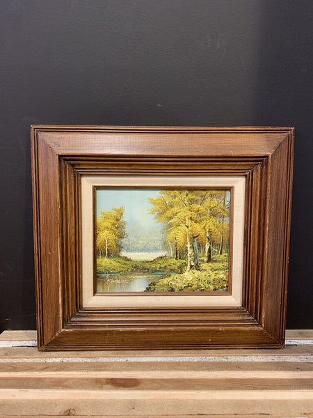 Fall framed landscape painting