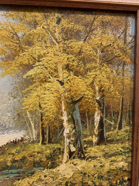 Fall framed landscape painting