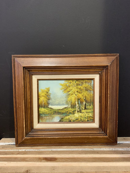 Fall framed landscape painting