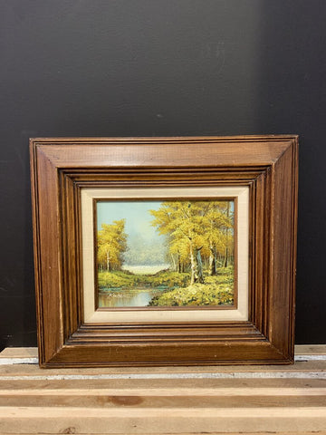 Fall framed landscape painting