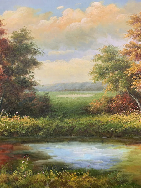 Large fall landscape framed painting IN STORE PICK UP ONLY