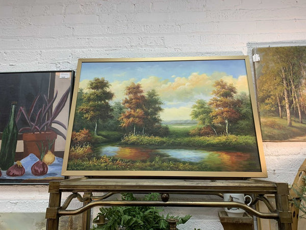 Large fall landscape framed painting IN STORE PICK UP ONLY