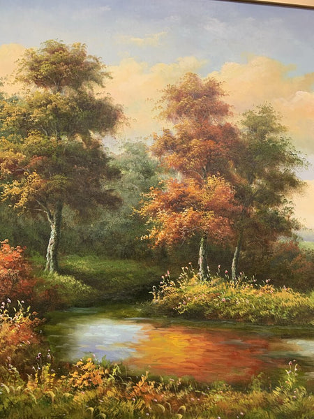 Large fall landscape framed painting IN STORE PICK UP ONLY