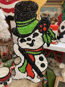 VINTAGE SMALL POPCORN SNOWMAN