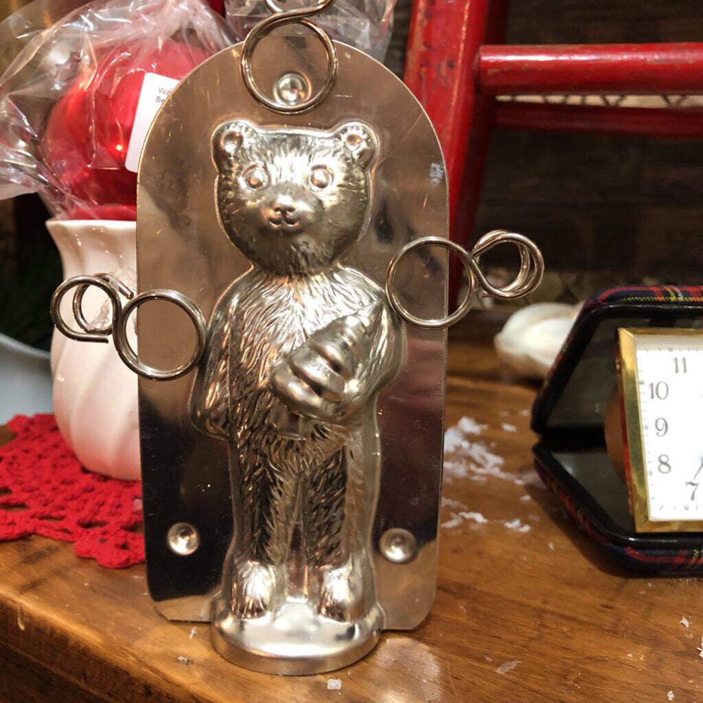 Vintage Chocolate Mold - Teddy Bear holding Tree