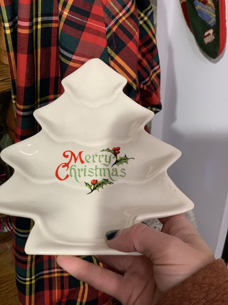 Merry Christmas tree trinket dish