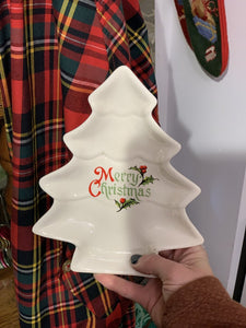 Merry Christmas tree trinket dish