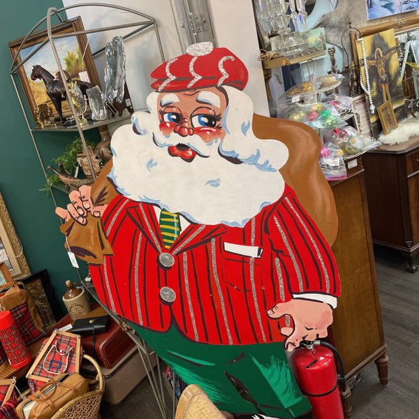 Large Wood Hand Panted Santa