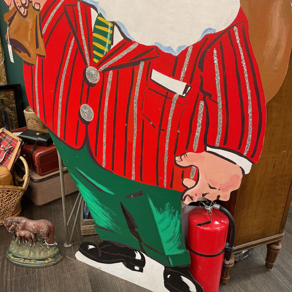 Large Wood Hand Panted Santa