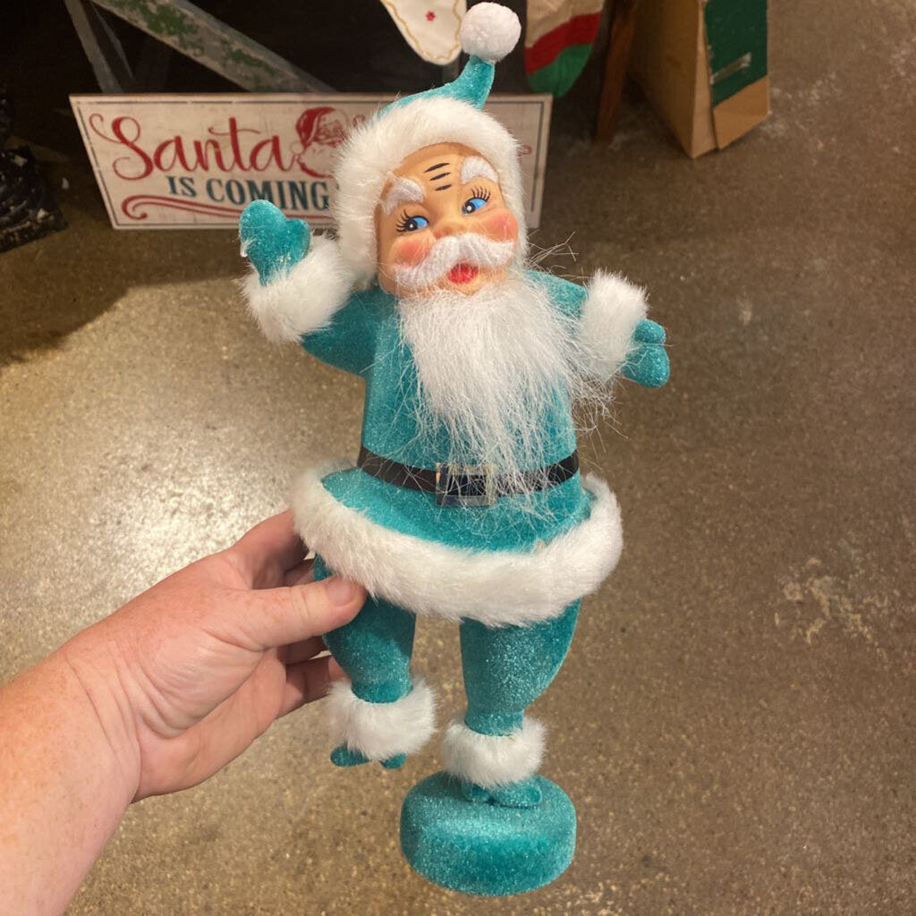 Vintage inspired Tip Toe Flocked Santa