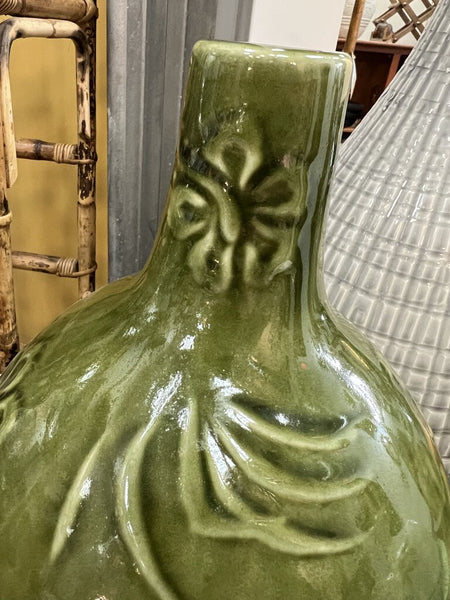 Green ceramic vase