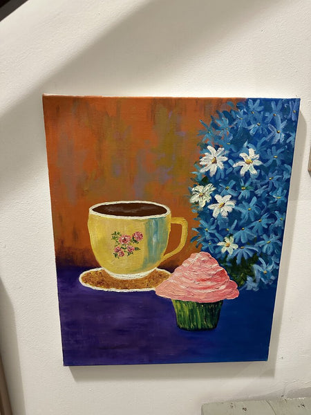 Floral teacup still life