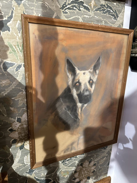 Framed chalk dog framed art IN STORE PICK UP ONLY