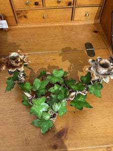 Vintage Toleware Ivy Candlestick