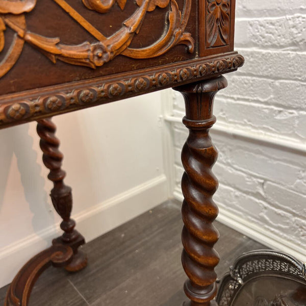 Vintage Library Table with Barley Twist Legs - PICK UP ONLY