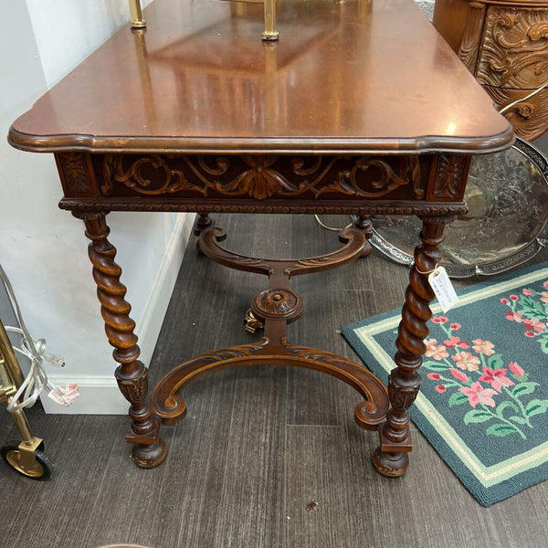 Vintage Library Table with Barley Twist Legs - PICK UP ONLY