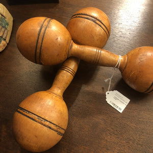 Vintage wooden 11/2 lb weights PAIR