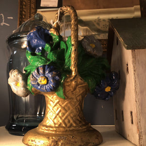 Cast iron flower basket door stopper