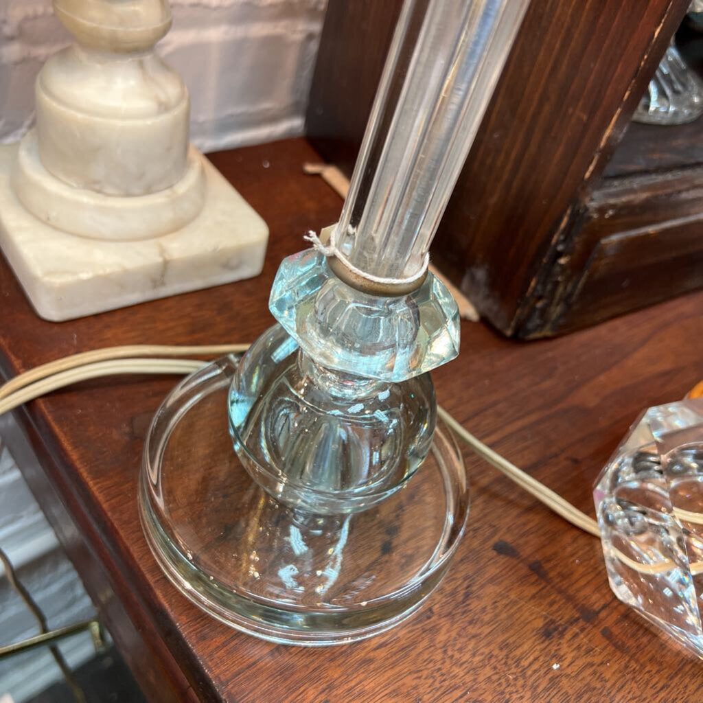 Mid Century Molded Crystal Boudoir Lamp