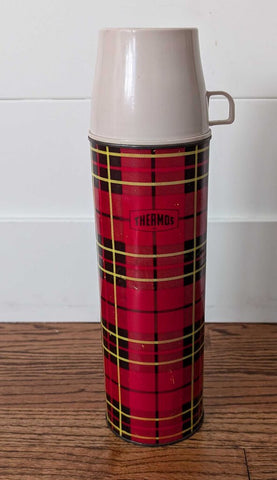 Vintage 14 Inch Tartan Thermos