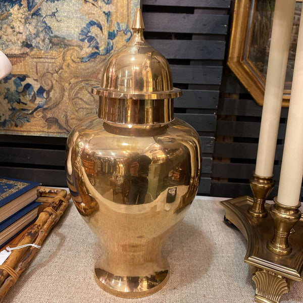 Polished Vintage Brass Urn