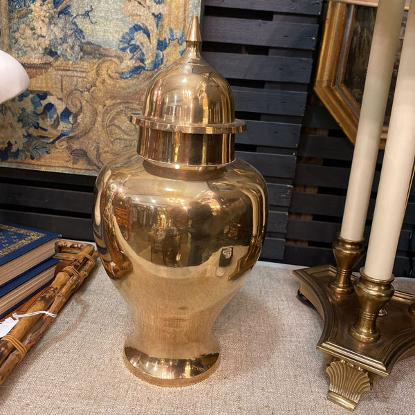 Polished Vintage Brass Urn