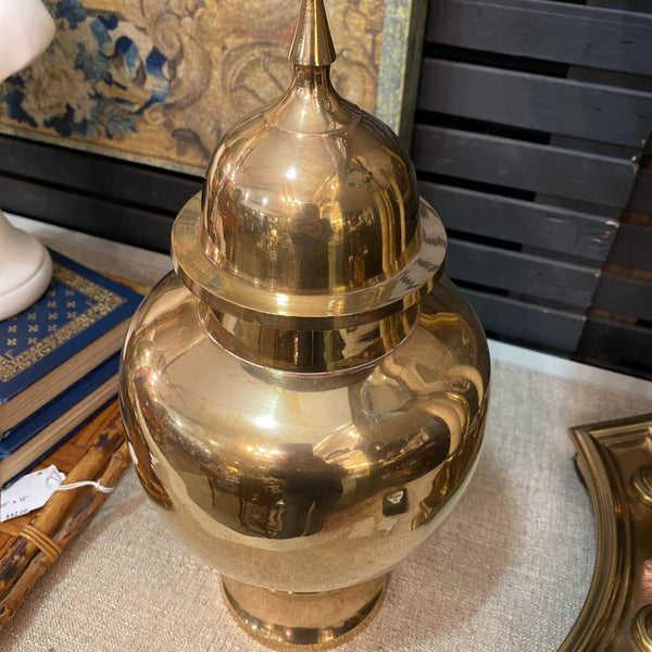 Polished Vintage Brass Urn