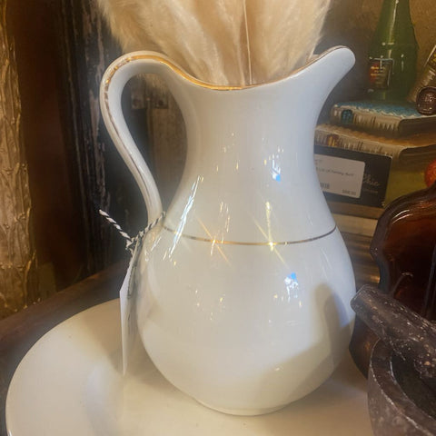 Gold Rim Ivory Pitcher