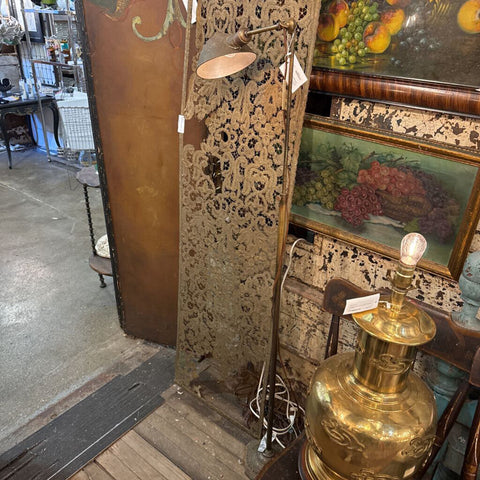 Brass gooseneck floor lamp in store pick up only