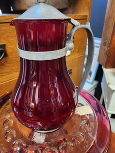 Red pitcher 10" tall