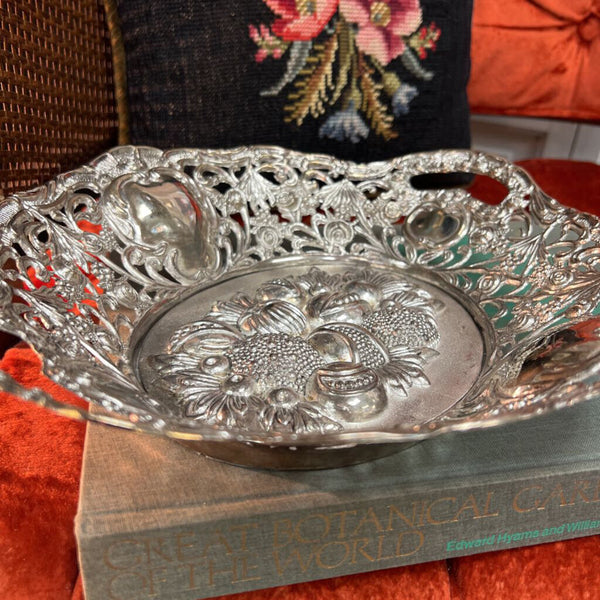 Vtg Silver Fruit Bowl