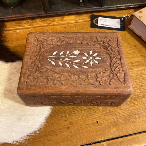 Carved Wood Jewelry Box