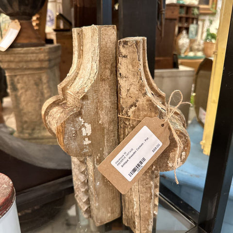 Antique Wooden Corbels - Pair