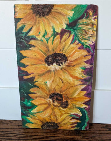 Tuscan Sunflower Oil on Board Signed (purchased in Florence) 10x16