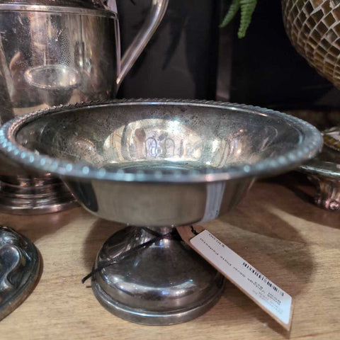 Small Vintage Silver Plate Pedestal Bowl 6x3