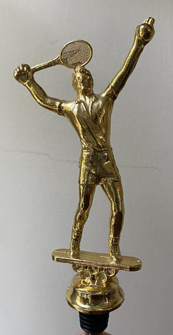 Gold Metal Tennis Trophy Wine Stopper W1392