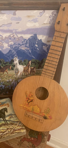 Vintage rare round ukulele as found