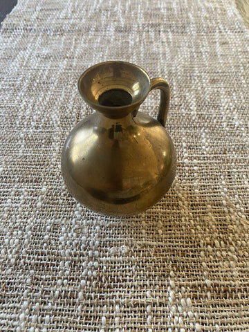 Vintage Brass Jug Vase 4.5H