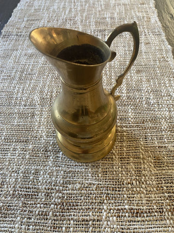 Vintage Brass Pitcher/Vase 6H