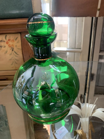 Vintage green made in Italy decanter