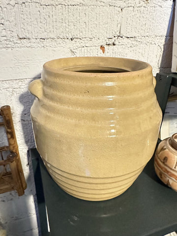 Vintage stoneware crock with handles 8x8
