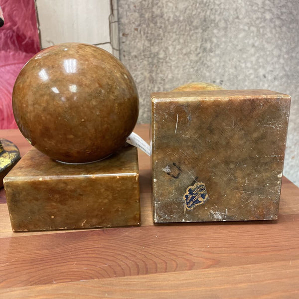 Moxie - Pair Alabaster Sphere Bookends