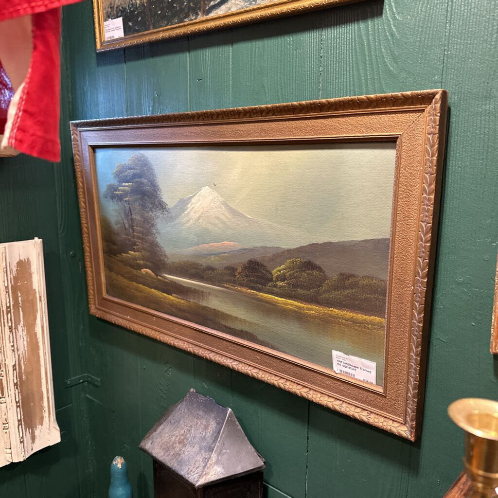 Old landscape framed no signature