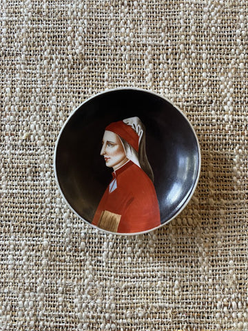 Antique Richard Ginori Dante Miniature Small Portrait Plate Dish 4" Italy