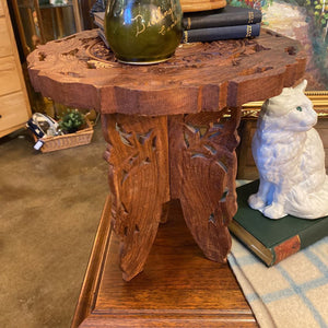 Indian Carved Wood Folding Table